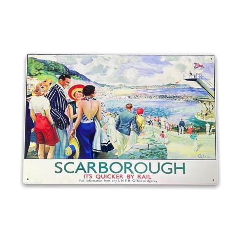 Vintage Metal Sign - British Railways Retro Advertising, Scarborough