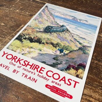 Panneau en métal vintage - Publicité rétro des chemins de fer britanniques, Yorkshire Coast 3