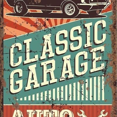 Letrero de metal vintage - Reparación de automóviles de garaje clásico