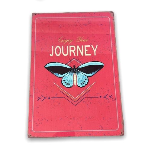 Vintage Metal Sign - Enjoy Your Journey Butterfly Design