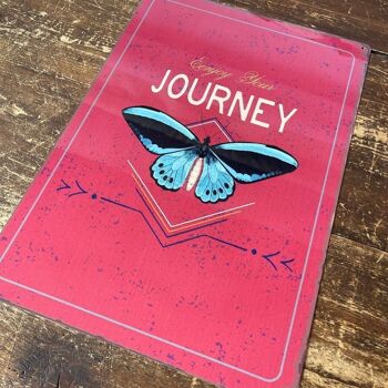 Plaque en métal vintage - Enjoy Your Journey Butterfly Design 3
