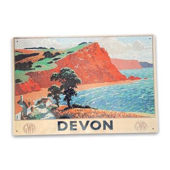 Panneau en métal vintage - Great Western Railway, Devon 1