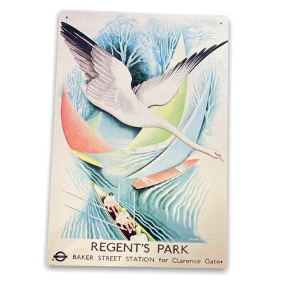 Cartello in metallo vintage - Metropolitana di Londra, Baker Street per Regent's Park