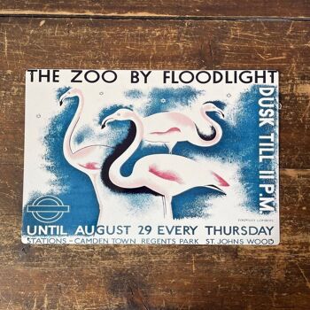 Plaque en Métal Vintage - Métro de Londres, Visitez le Zoo 2