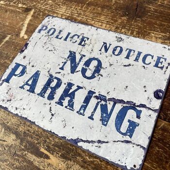 Panneau en métal vintage - Avis de police interdit de stationnement 3
