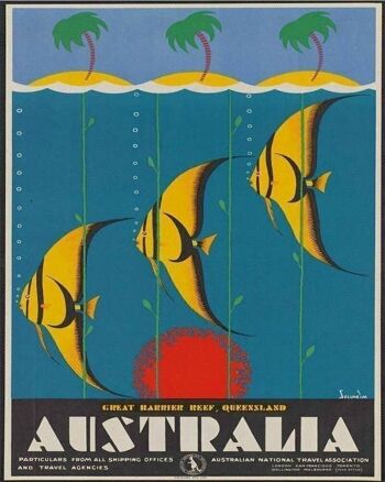 Plaque en Métal Vintage - Publicité Rétro - Australie Poisson 1