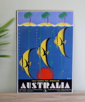 Plaque en Métal Vintage - Publicité Rétro - Australie Poisson 2