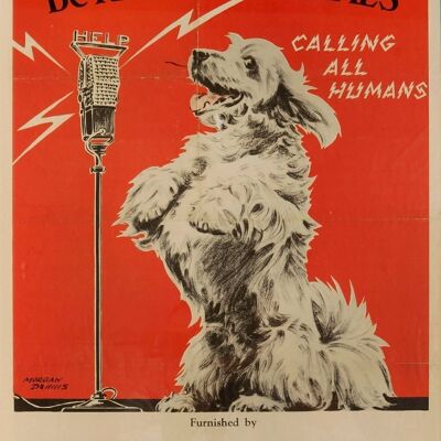 Plaque en métal vintage - Publicité rétro - Soyez gentil avec les animaux