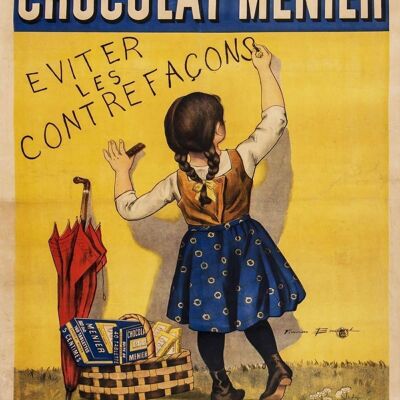 Cartello in metallo vintage - Pubblicità retrò - Cioccolato Menier