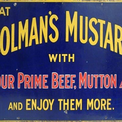Plaque Métal Vintage - Publicité Rétro - Colmans Moutarde