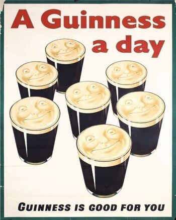 Plaque en Métal Vintage - Publicité Rétro - Guinness 1