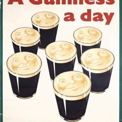 Cartello in metallo vintage - Pubblicità retrò - Guinness