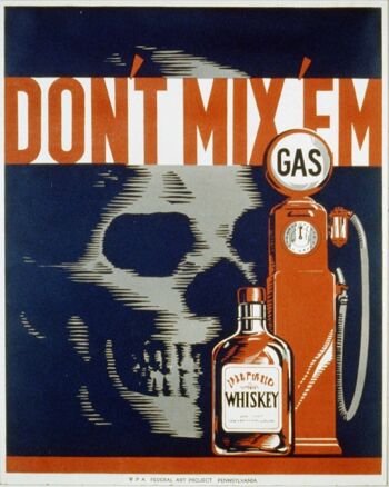 Plaque en métal vintage - Publicité rétro - Skull Gas Whiskey 1