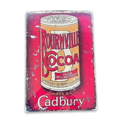 Cartello in metallo vintage - Pubblicità retrò Cadbury Bournville Cocoa