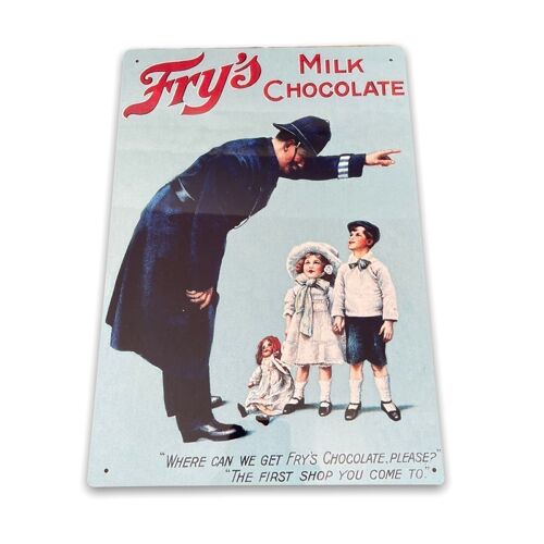 Vintage Metal Sign - Retro Advertising Fry's Milk Chocolates