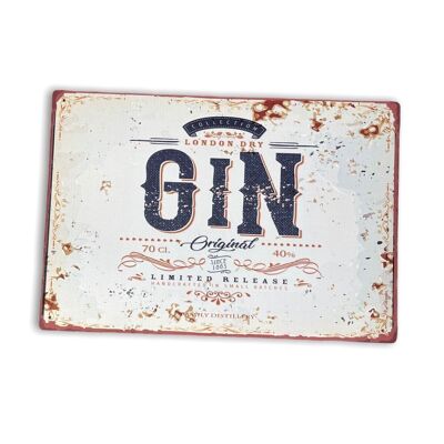 Plaque en Métal Vintage - Publicité Rétro London Dry Gin