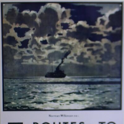Vintage Metallschild - Retro Art - 5 Routes to Ireland Ferry Poster