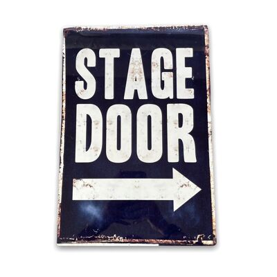 Letrero de metal vintage - Letrero de pared de metal para puerta de escenario