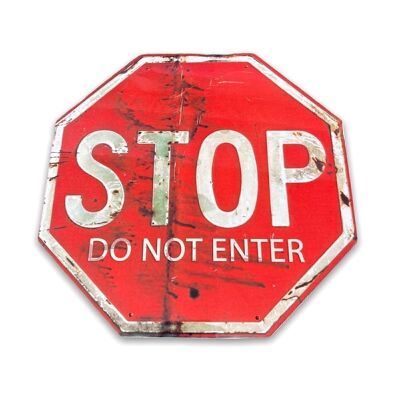 Cartello in metallo vintage - Stop, non entrare nel segno