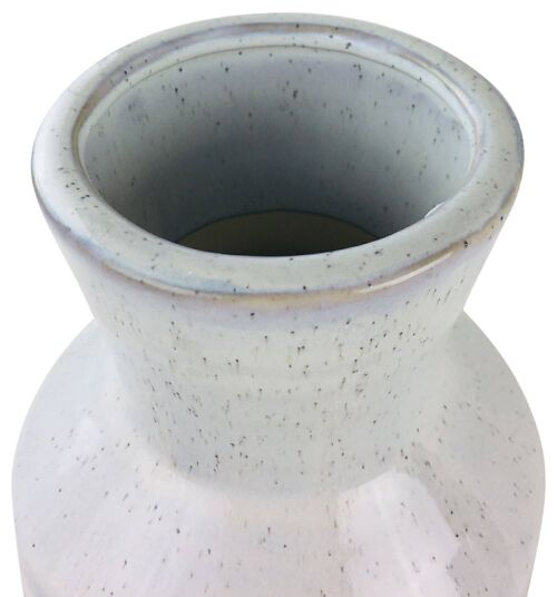 White Herringbone Textured Stoneware Vase 44cm