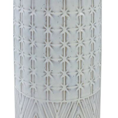 Vase aus Steinzeug mit weißer Sternstruktur, 44 cm