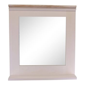 Miroir mural blanchi à la chaux avec étagère de vanité 1