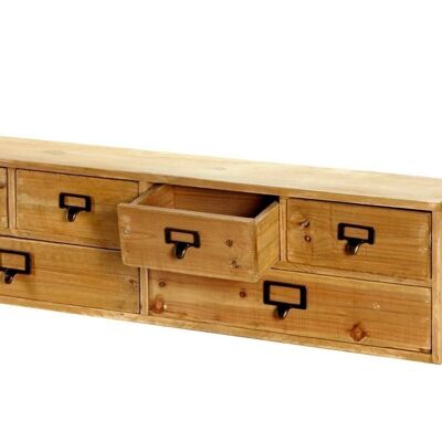 Organisateur de rangement en bois large 6 tiroirs 80 x 15 x 20 cm