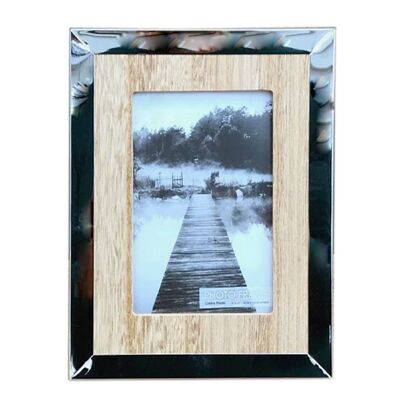 Wood And Silver Coloured Photo Frame 4" X 6"