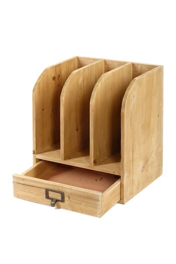 Classeurs en bois avec tiroir 30 x 23 x 35 cm 2