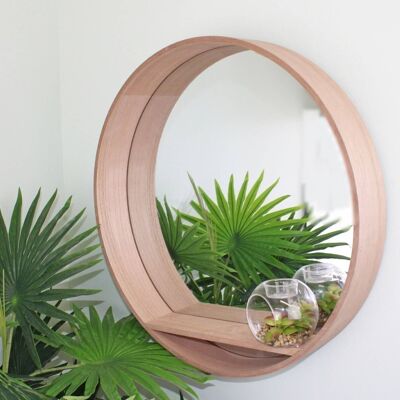 Mensola da parete in legno a specchio 50 cm