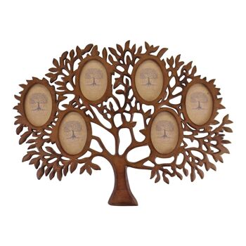 Cadre multi-photos en bois, motif arbre de vie 1