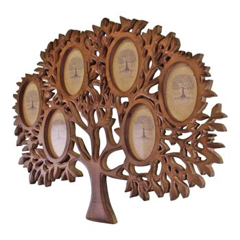 Cadre multi-photos en bois, motif arbre de vie 2