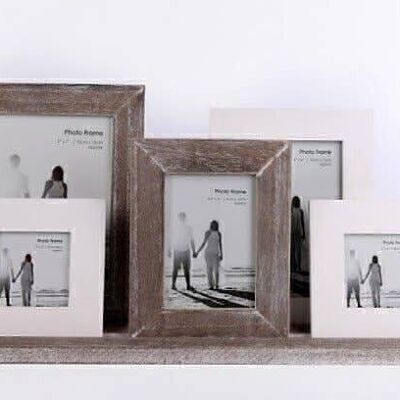 Wooden Rustic Frames On Tray 48cm