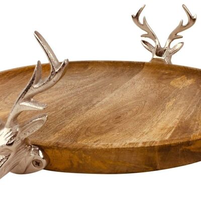 Plateau cerf en bois 33,5 cm