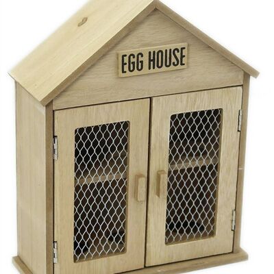 Casa delle uova in legno a due porte