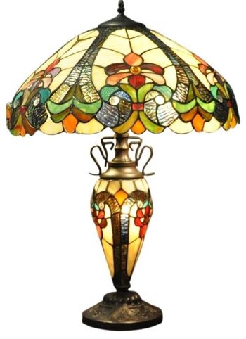 Lampe Double Tiffany Jaune 68cm 2