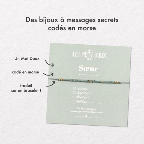 Bracelet code morse Soeur à cocher