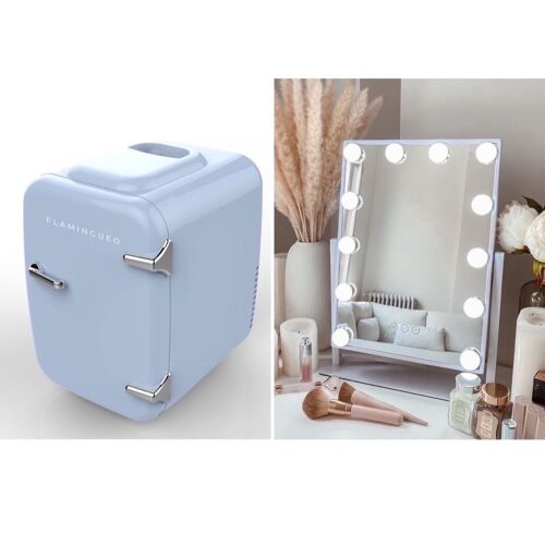 Achat Beauty pack réfrigérateur bleu 4L + éclairage LED miroir tactile en  gros