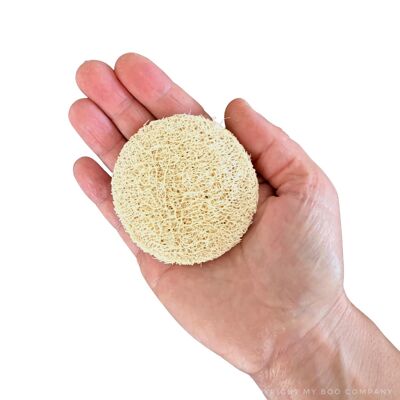 Natural exfoliating disc for the face in loofah (loofah)