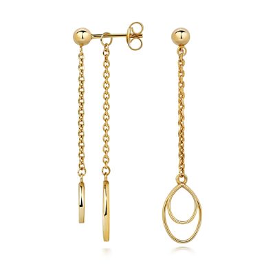 Apple Pip Chain Earrings, Gold