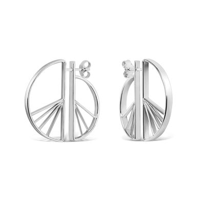 Wedge Split Earrings, Silver