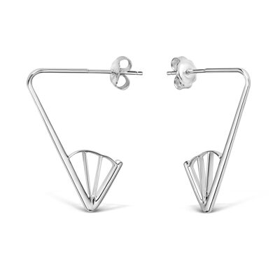 Wedge Angle Earrings, Silver