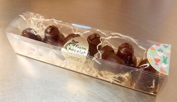 PÂQUES BIO - Réglette 7 clochettes en chocolat noir 3