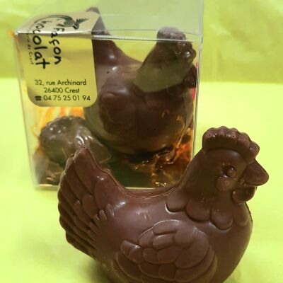 ORGANIC EASTER - Mini hen in praline chocolate + egg and frying