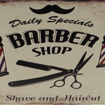 Barbershop metalen bord 20x30cm