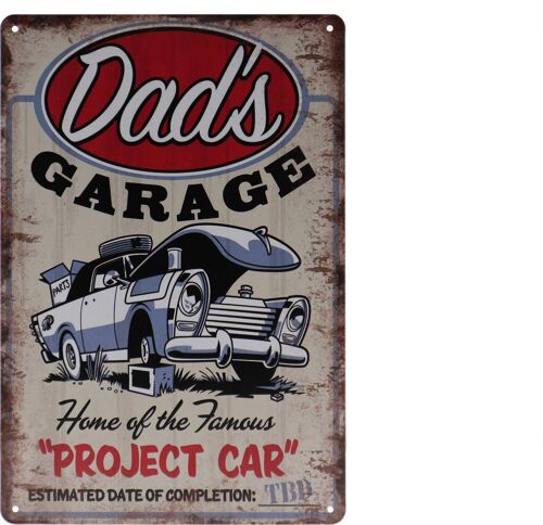 Dad's Garage metalen bord 20x30cm