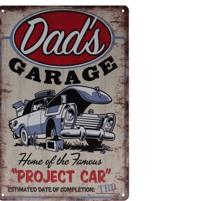 Dad's Garage metalen bord 20x30cm