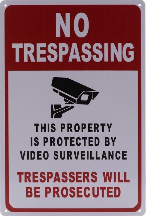 No Trespassing metalen bord 20x30cm