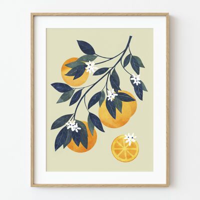 "Orange Branch" Kunstdruck - verschiedene Größen