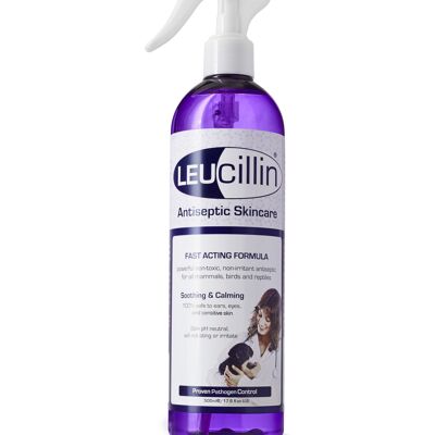 Spray antiseptique naturel à la leucilline | 500 ml | Antibactérien, antifongique et antiviral | pour chiens, chats et tous les animaux | pour les démangeaisons de la peau et tous les soins de la peau